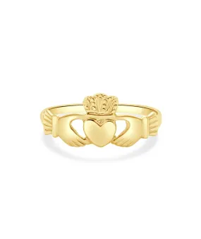 14K Yellow Gold Claddagh Ring