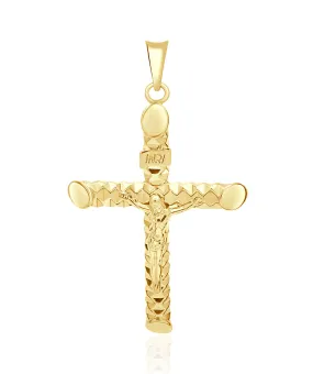 14K Yellow Gold Crucifix Pendant