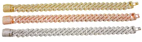 14mm 2 Row Miami Cuban Link Bracelet