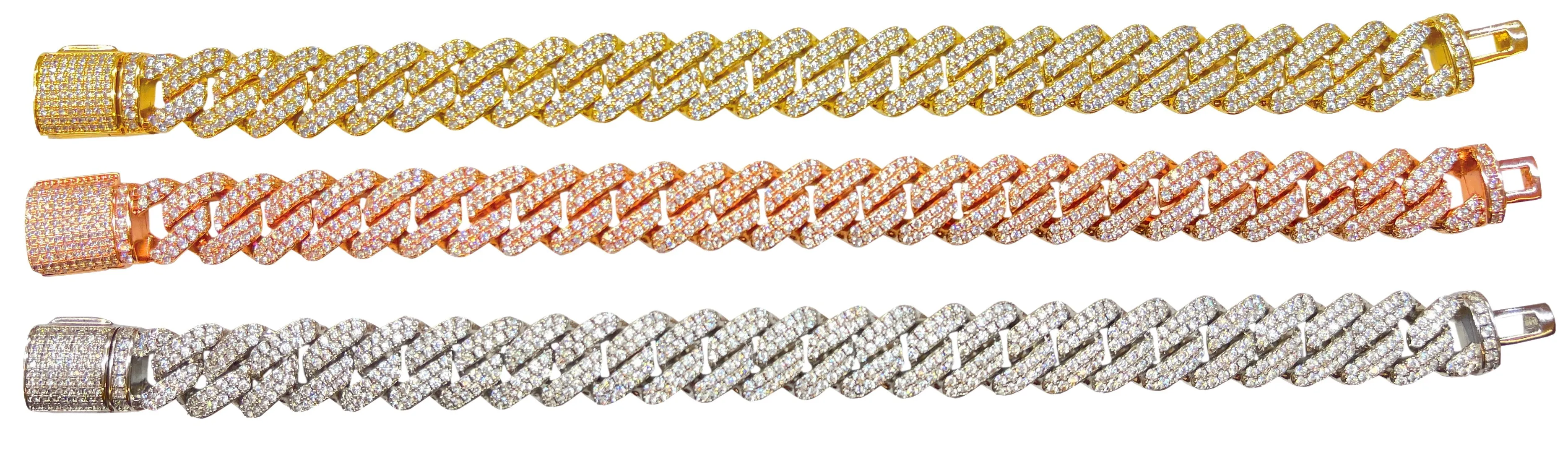 14mm 2 Row Miami Cuban Link Bracelet