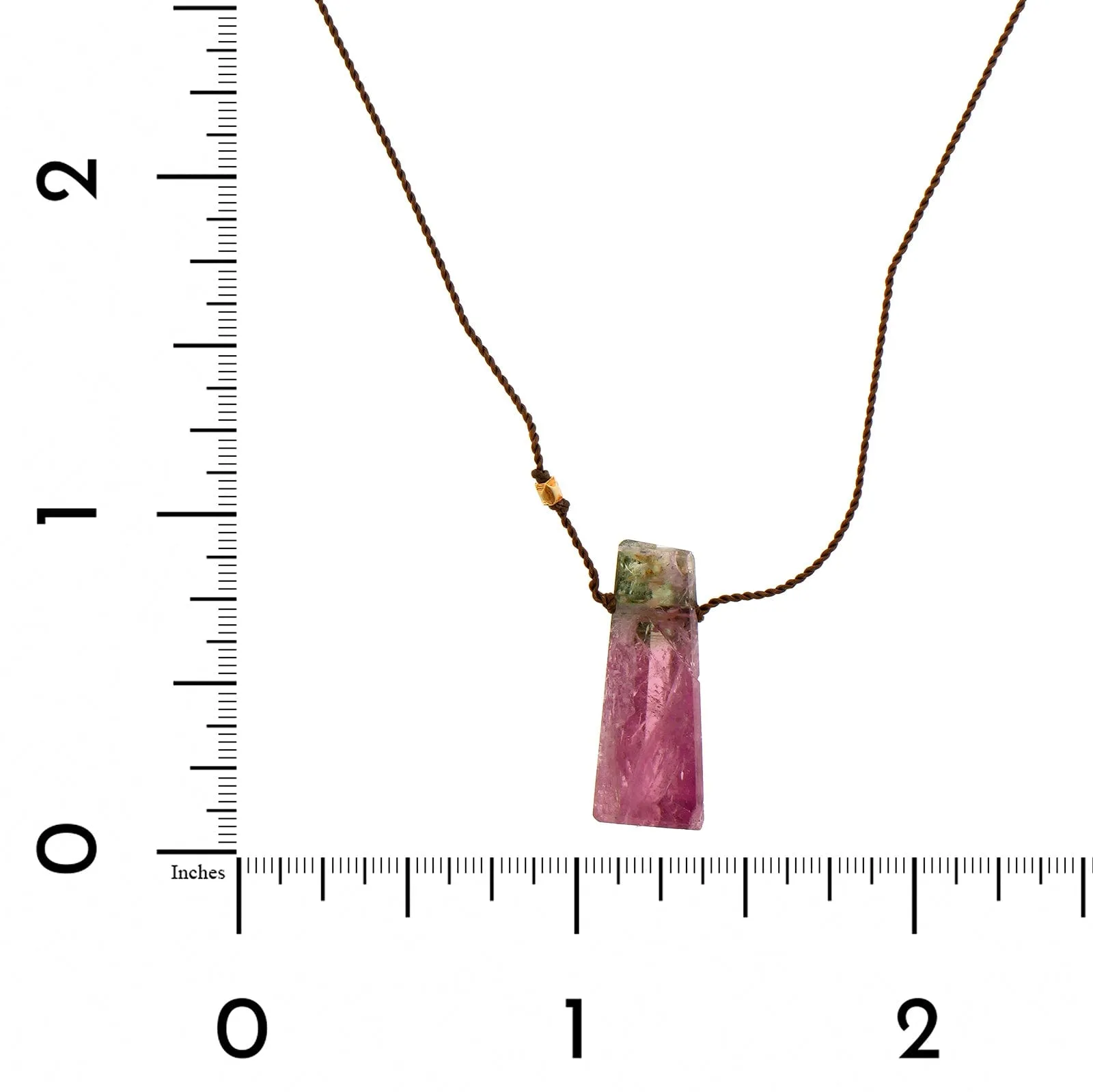 18K Yellow Gold Watermelon Tourmaline Strand Necklace