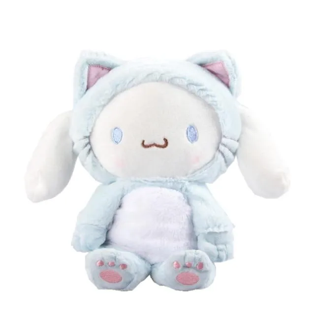 20CM Sanrio Kawaii Doll Cute Plush Toy My Melody with Bunny Ears Bow Sheep Bow Animals Soft Stuffed Plush Toy Kids Toys Gift