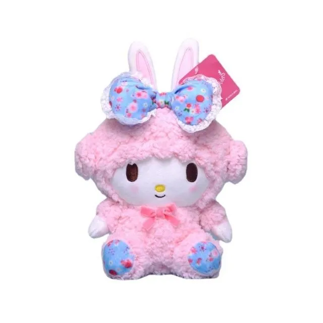 20CM Sanrio Kawaii Doll Cute Plush Toy My Melody with Bunny Ears Bow Sheep Bow Animals Soft Stuffed Plush Toy Kids Toys Gift