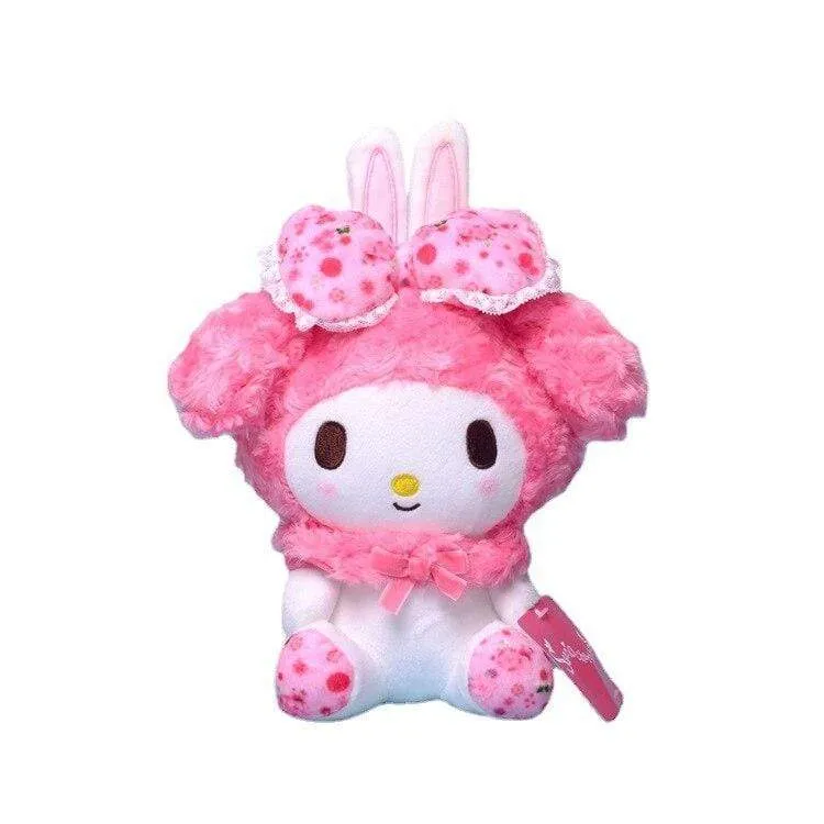 20CM Sanrio Kawaii Doll Cute Plush Toy My Melody with Bunny Ears Bow Sheep Bow Animals Soft Stuffed Plush Toy Kids Toys Gift