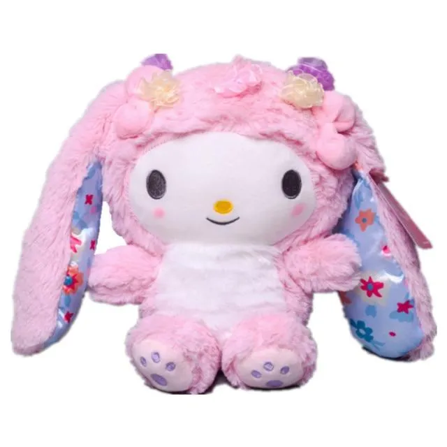 20CM Sanrio Kawaii Doll Cute Plush Toy My Melody with Bunny Ears Bow Sheep Bow Animals Soft Stuffed Plush Toy Kids Toys Gift