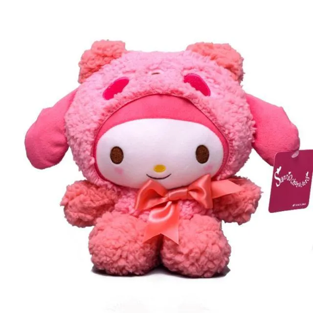 20CM Sanrio Kawaii Doll Cute Plush Toy My Melody with Bunny Ears Bow Sheep Bow Animals Soft Stuffed Plush Toy Kids Toys Gift