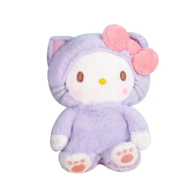 20CM Sanrio Kawaii Doll Cute Plush Toy My Melody with Bunny Ears Bow Sheep Bow Animals Soft Stuffed Plush Toy Kids Toys Gift