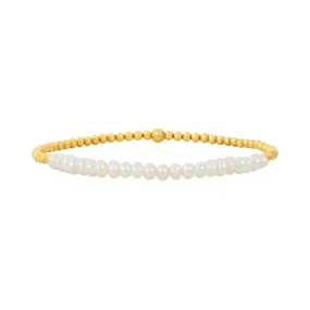 2MM Signature Bracelet with White Pearl