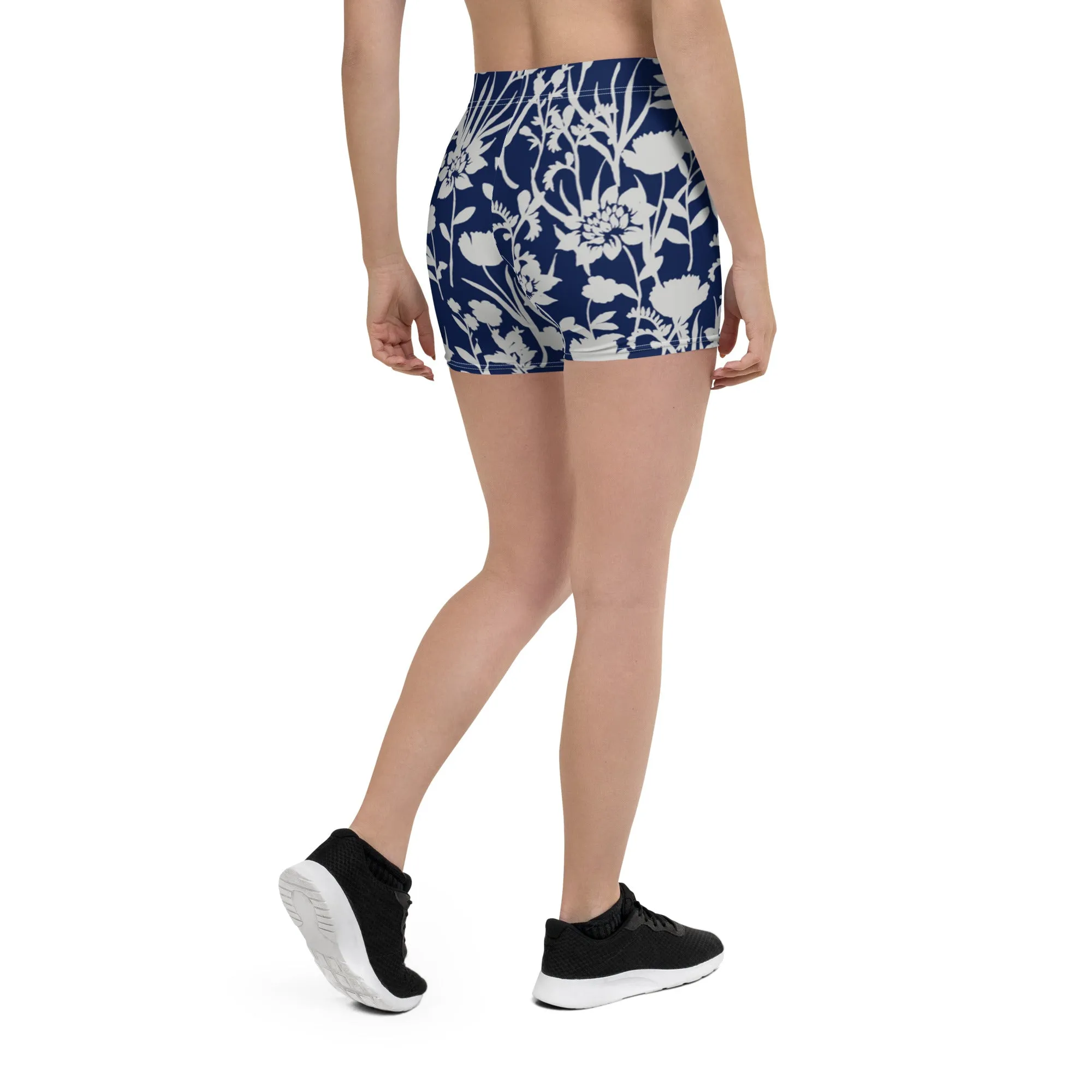 2PE Blue and White Wildflowers Workout Shorts