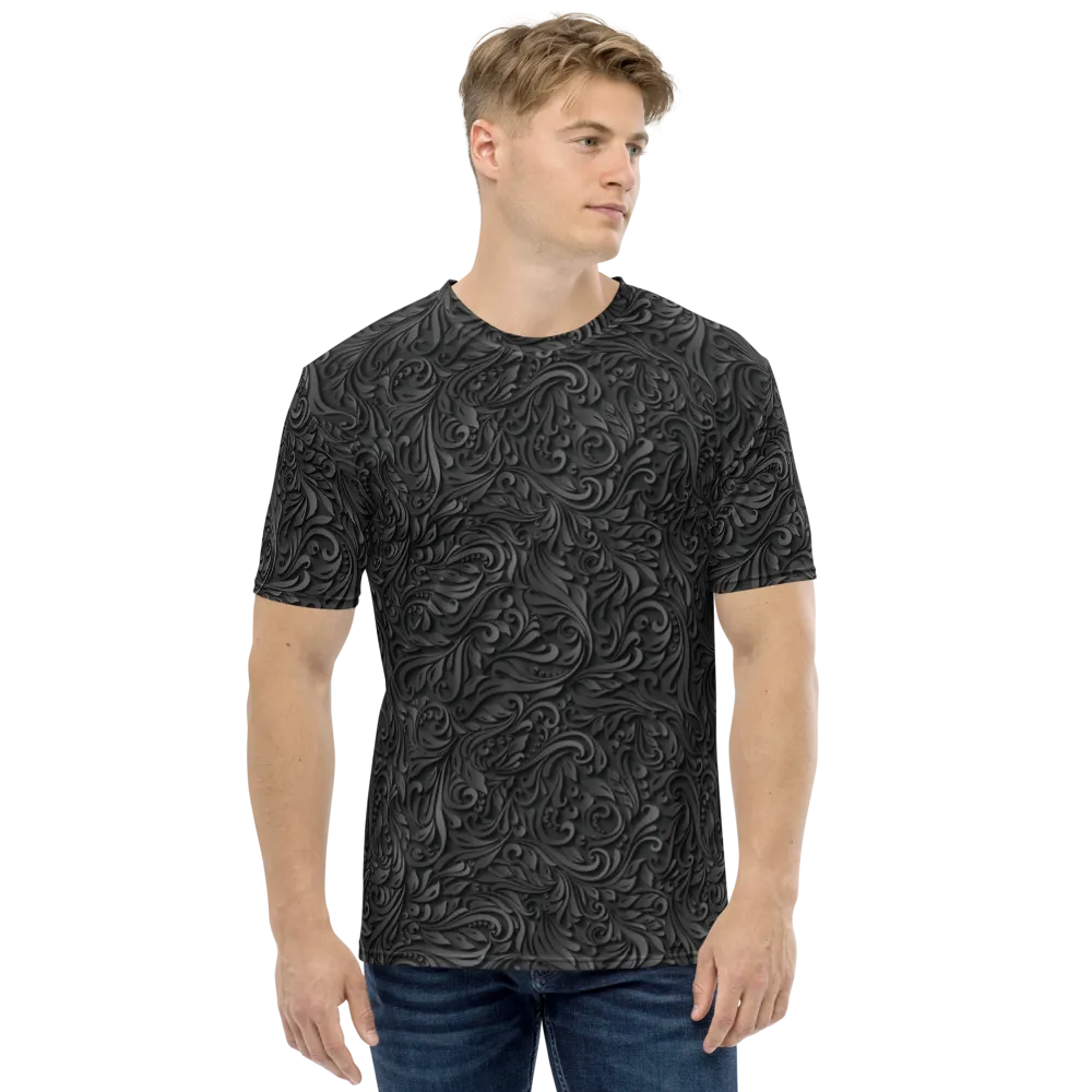 3D Black Ornament Pattern All-Over Print Men's T-shirt