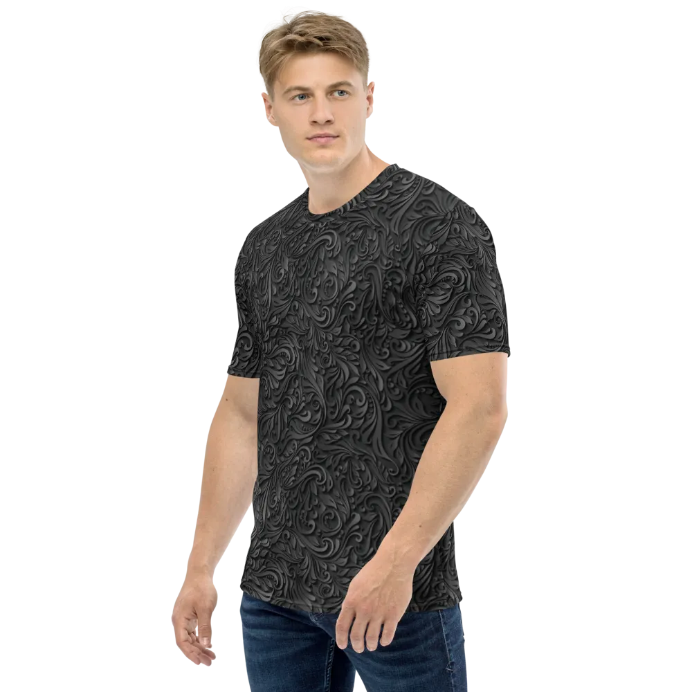 3D Black Ornament Pattern All-Over Print Men's T-shirt