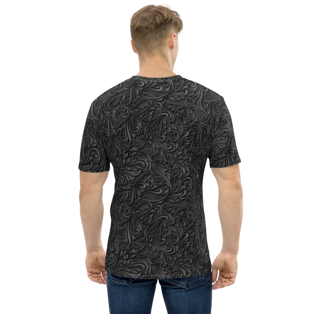 3D Black Ornament Pattern All-Over Print Men's T-shirt