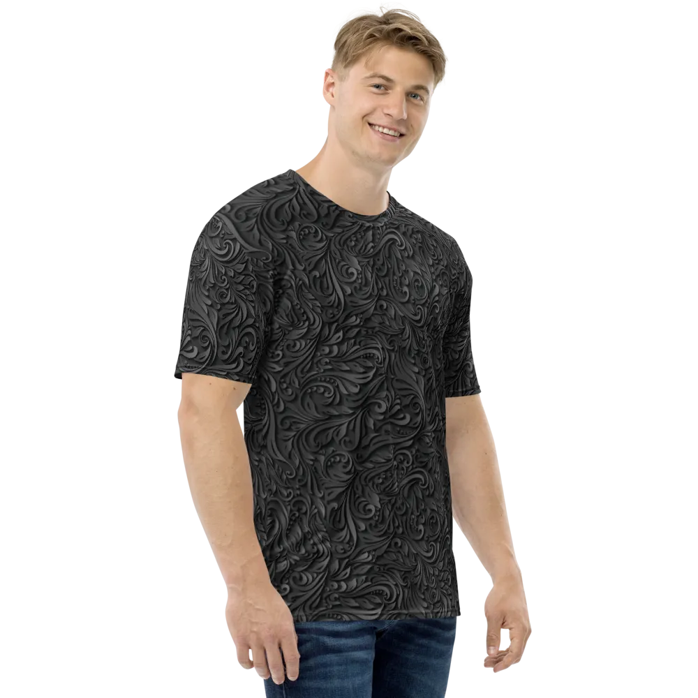 3D Black Ornament Pattern All-Over Print Men's T-shirt