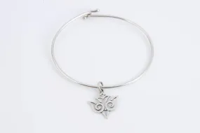 6.5" James Avery 925 Silver Hook-on Bangle Bracelet w/ Open Dove Charm (5.18g.)