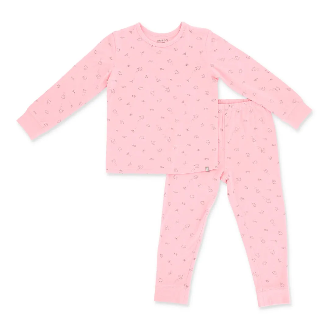 An Adventure Bamboo Kid Jammies Pyjamas Set (Pink)