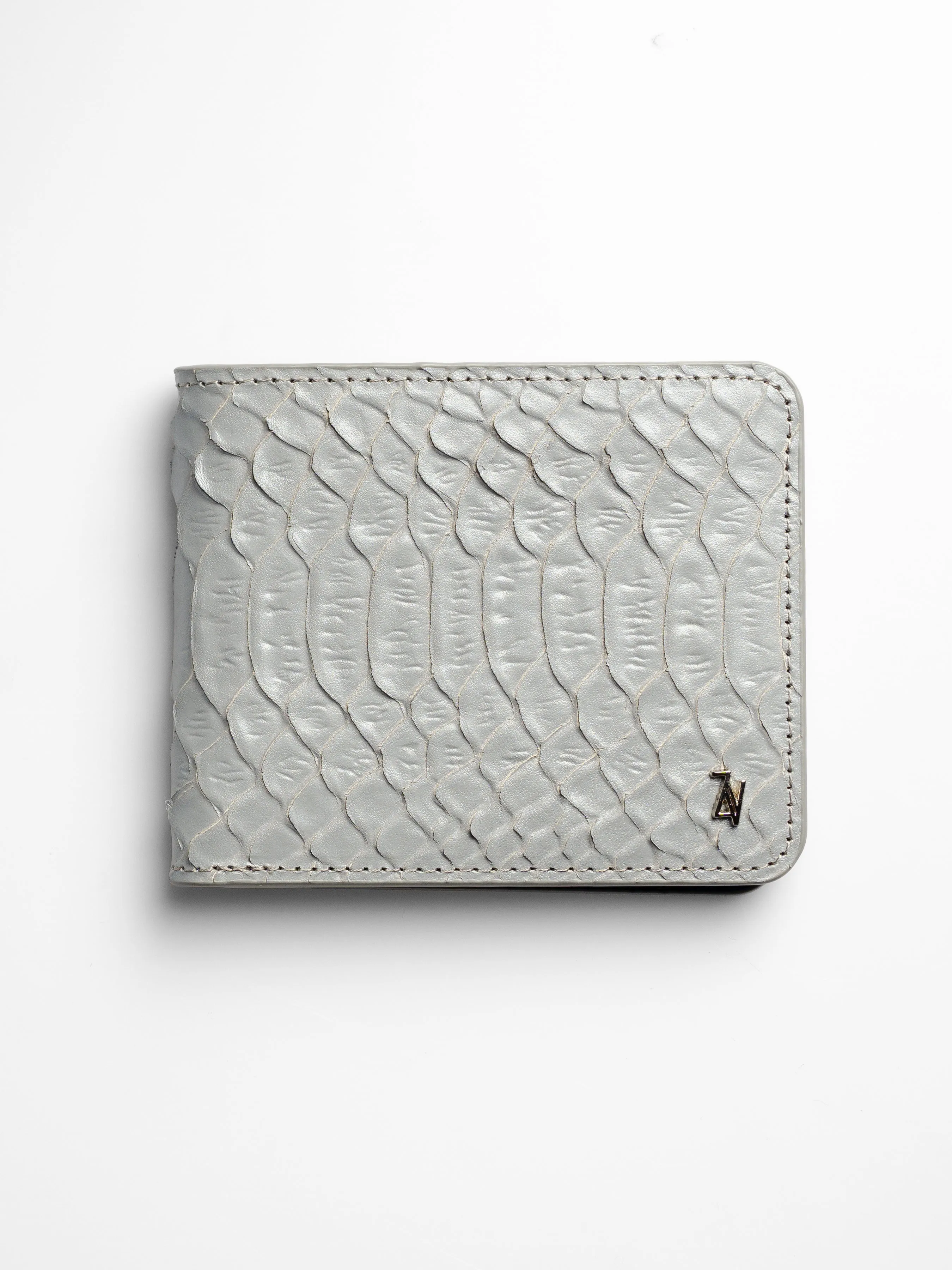 Artemis Python Wallet - Grey and Blue Leather