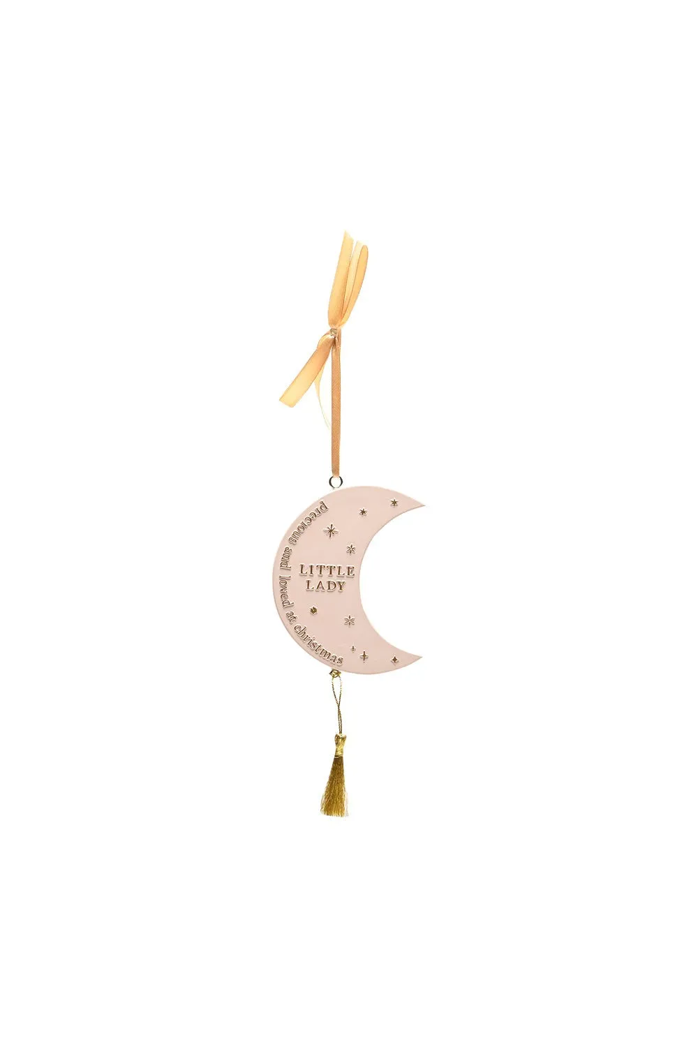 Bambino Christmas Hanging Moon Plaque - Little Lady