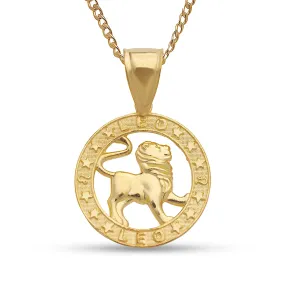 Better Jewelry 10k Yellow Gold Zodiac Sign Necklace w. Cuban Chain (Made in USA)