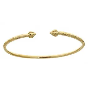 Better Jewelry 14K Yellow Gold West Indian Bangle w. Bulb Ends