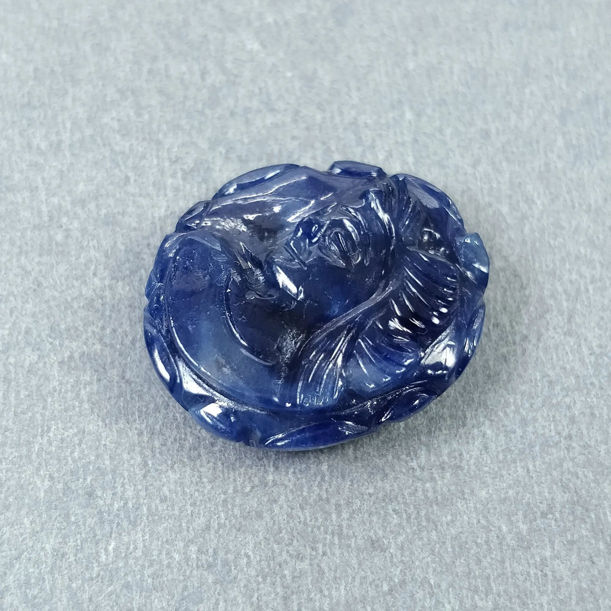 BLUE SAPPHIRE Gemstone Carving September Birthstone : 27.80cts Natural Untreated  Sapphire Gemstone Hand Carved Oval LADY FACE 21*18mm