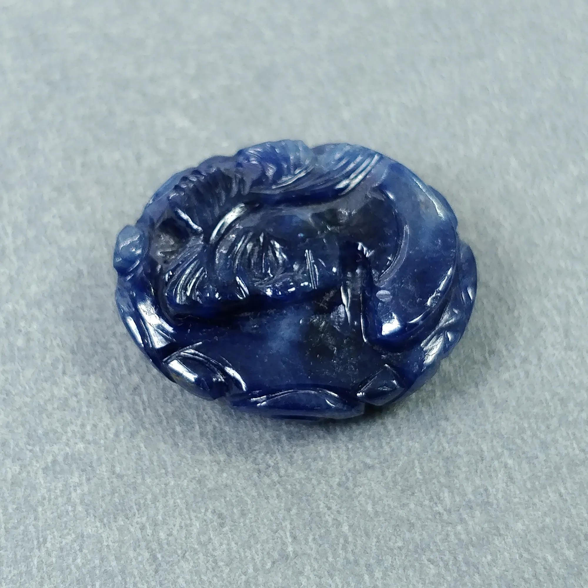 BLUE SAPPHIRE Gemstone Carving September Birthstone : 27.80cts Natural Untreated  Sapphire Gemstone Hand Carved Oval LADY FACE 21*18mm