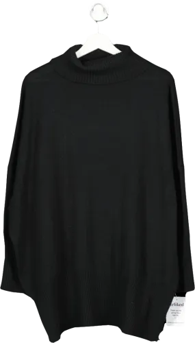 boohoo Black Oversized Roll Neck Jumper UK S/M