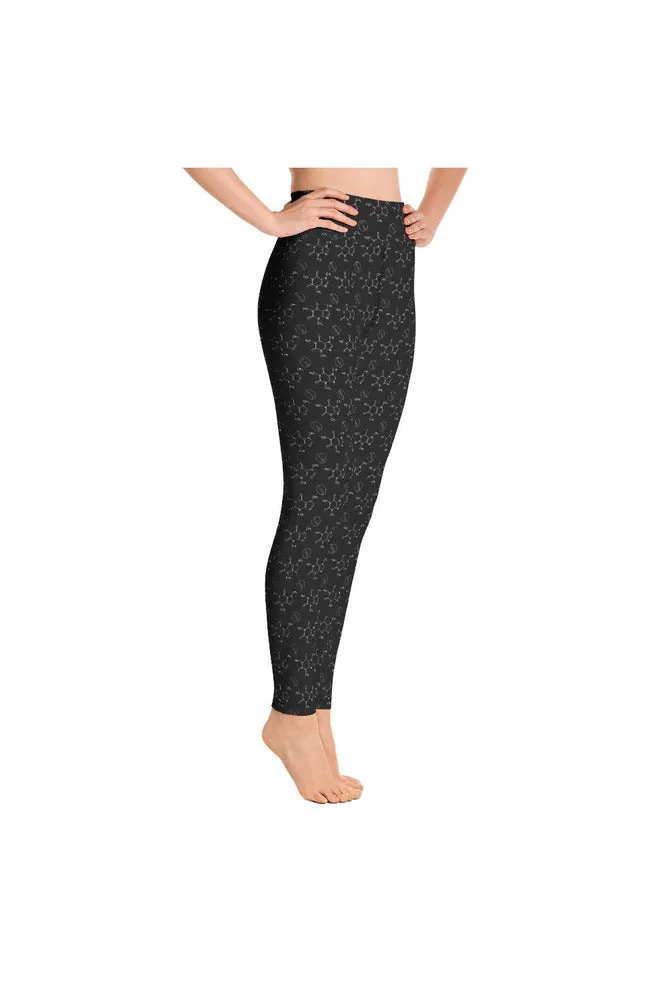 Caffeine Beans and Molecules Yoga Leggings