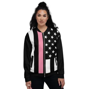 Cancer Awareness Thin Pink Line Unisex Bomber Jacket