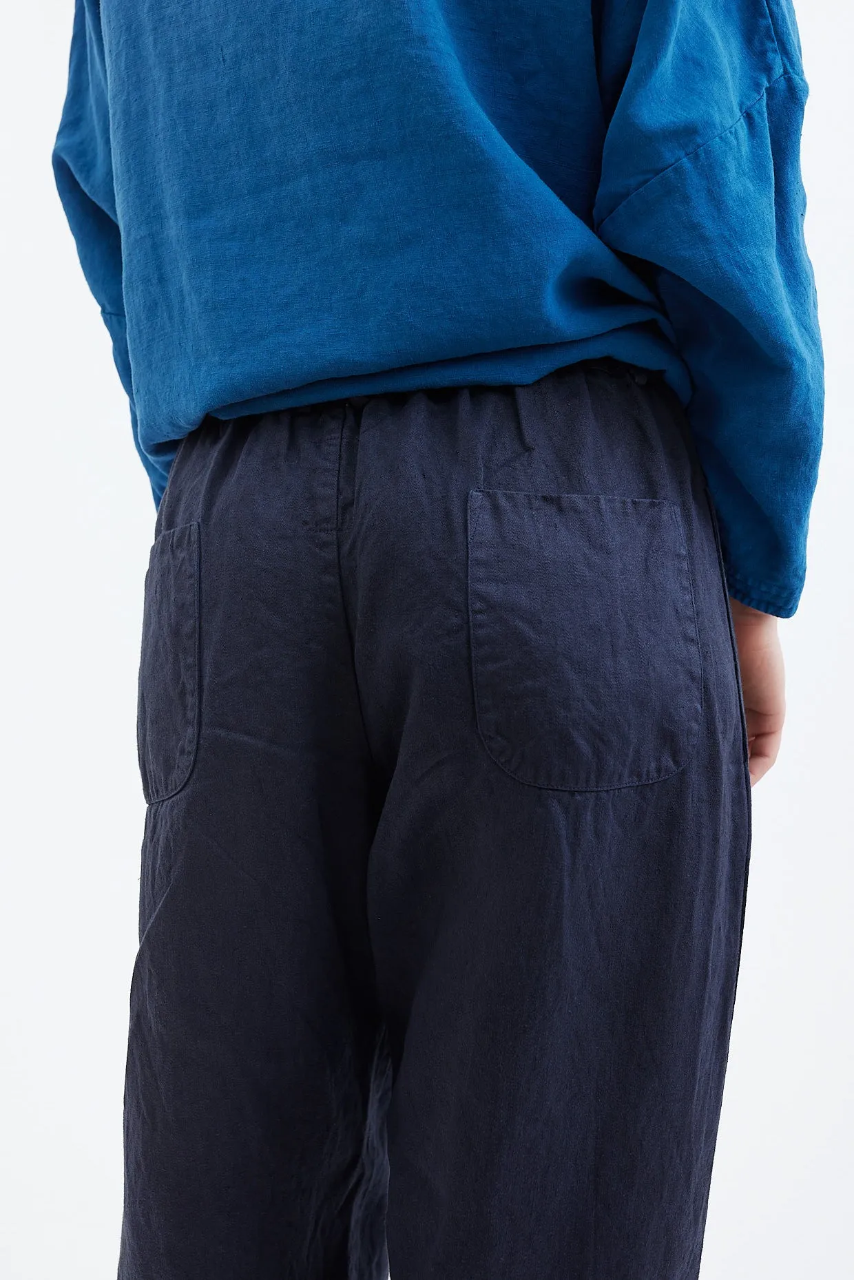 Chez Vidalenc - Pants - Linen Drill Gary - Navy