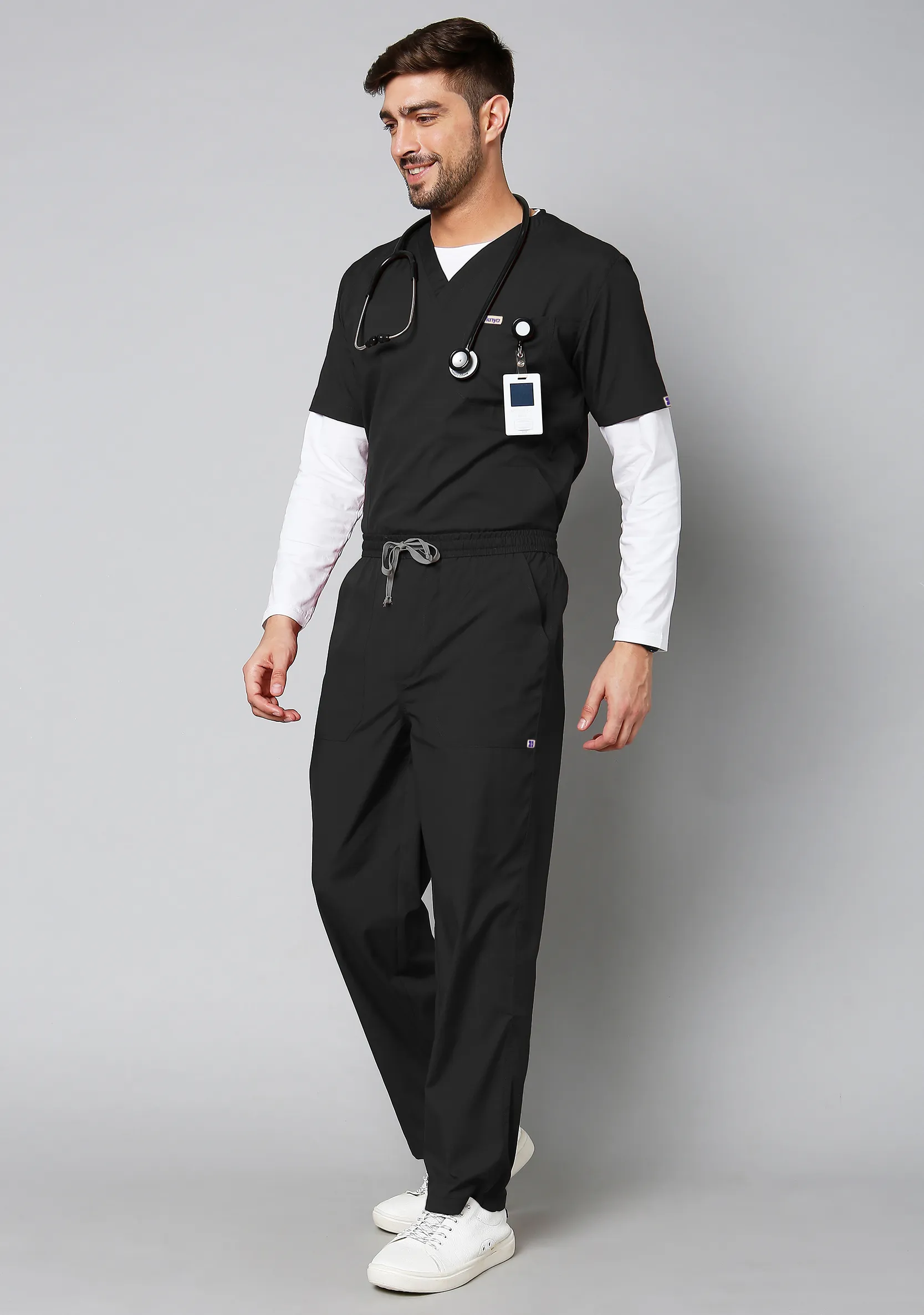 Classic Men's 5-Pocket (Black) Scrub