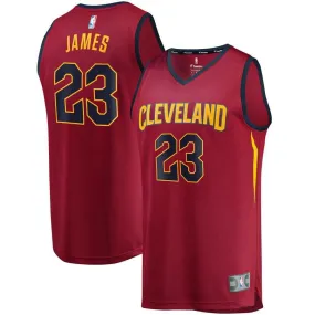 Cleveland Cavaliers LeBron James Fanatics Branded Replica Fast Break Icon Jersey Kids - Burgundy | Ireland U0133M3