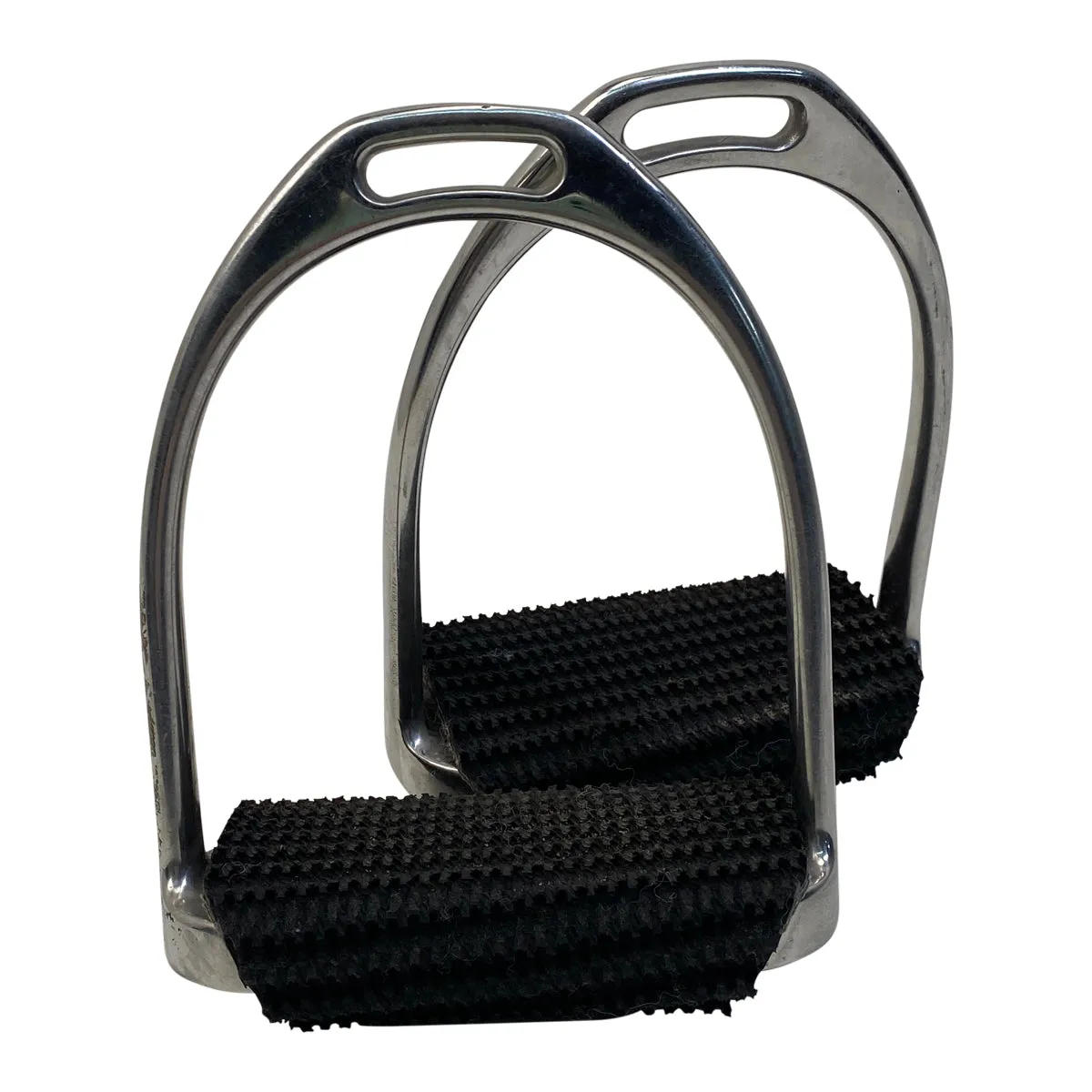 Comfort Stirrups w/ Wrap Pads in Stainless Steel/Black - 4.25