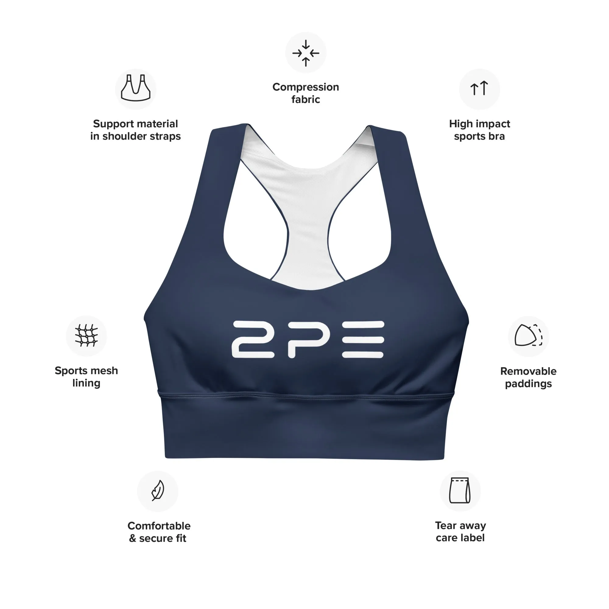 Compression sports bra - Navy