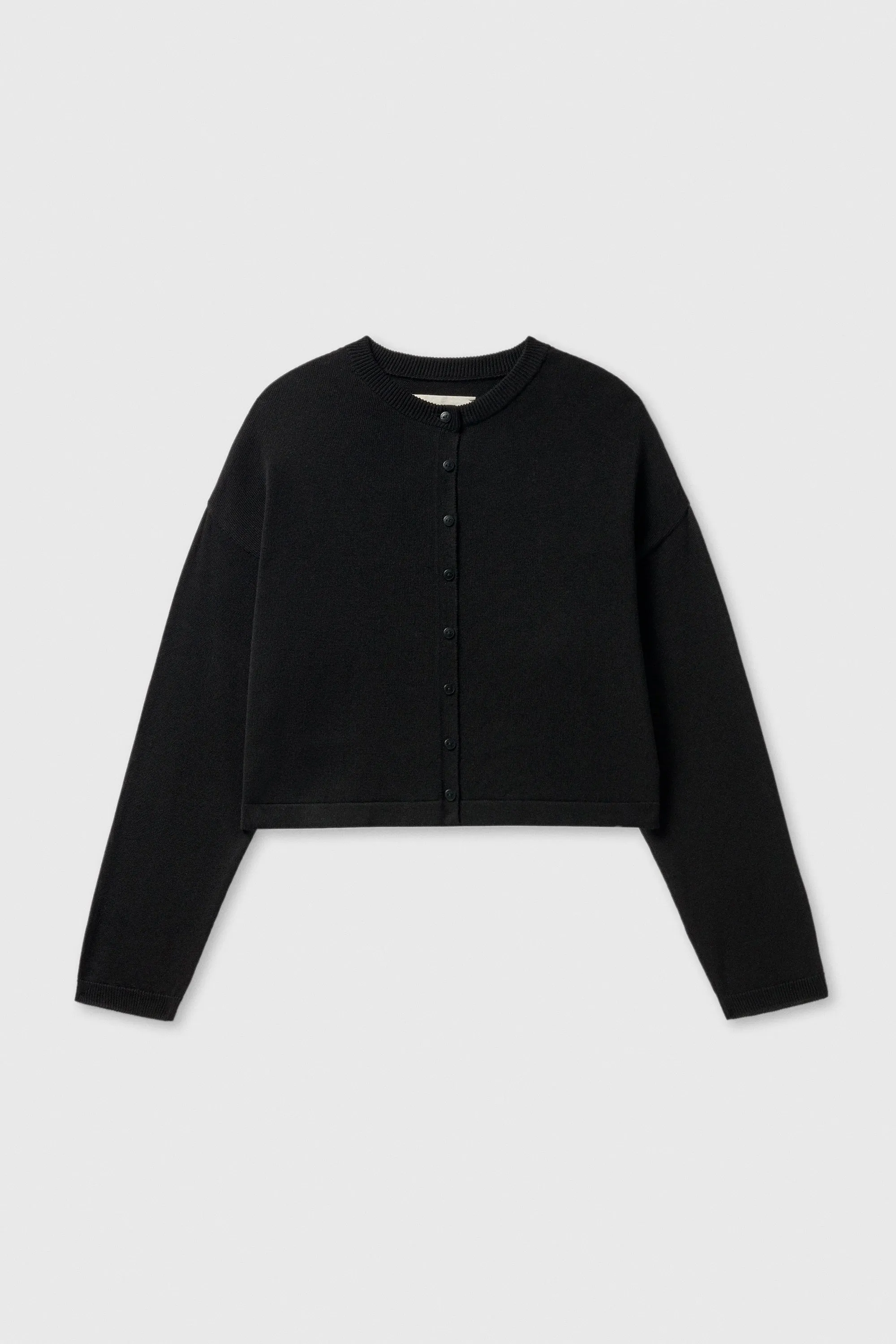 Cordera - Cotton Cropped Cardigan - Black