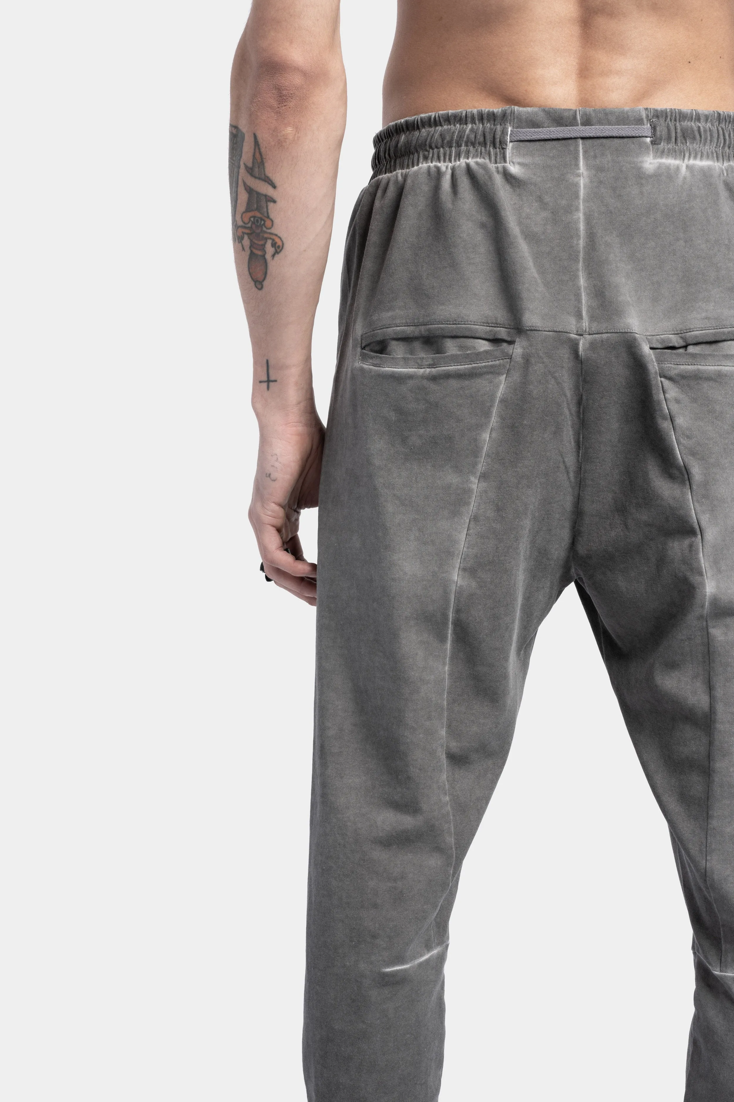 Cotton Jersey Jogger Sweatpants, Cold Dye Grey