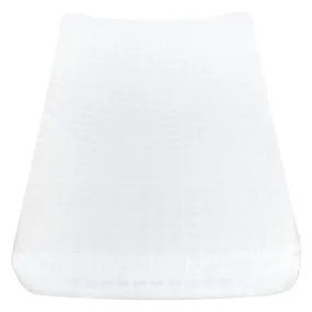 Cotton muslin change pad cover - white