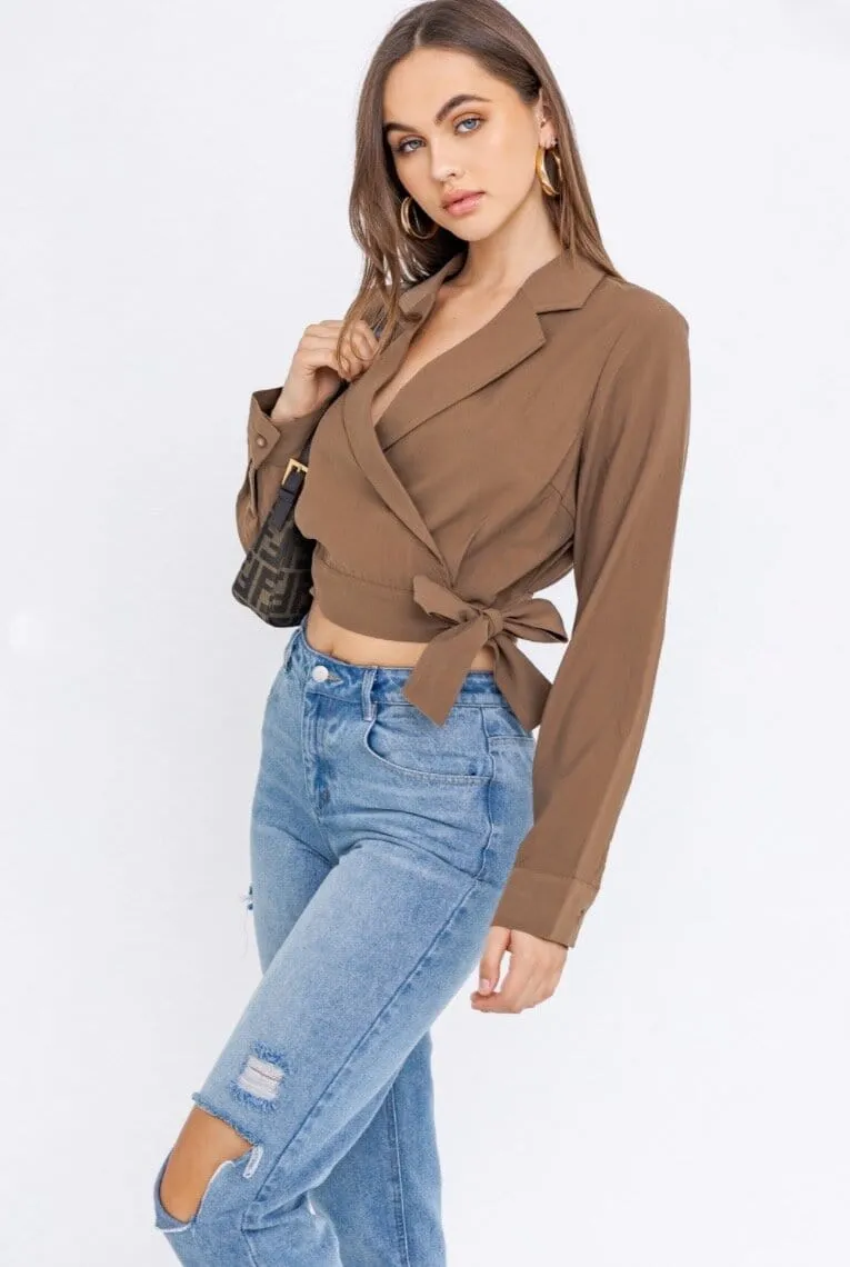 Crissy Mocha Wrap Top