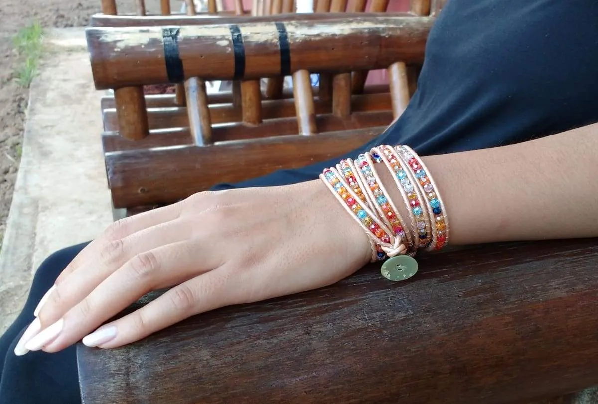 Crystal Multicolor Wrap Bracelet