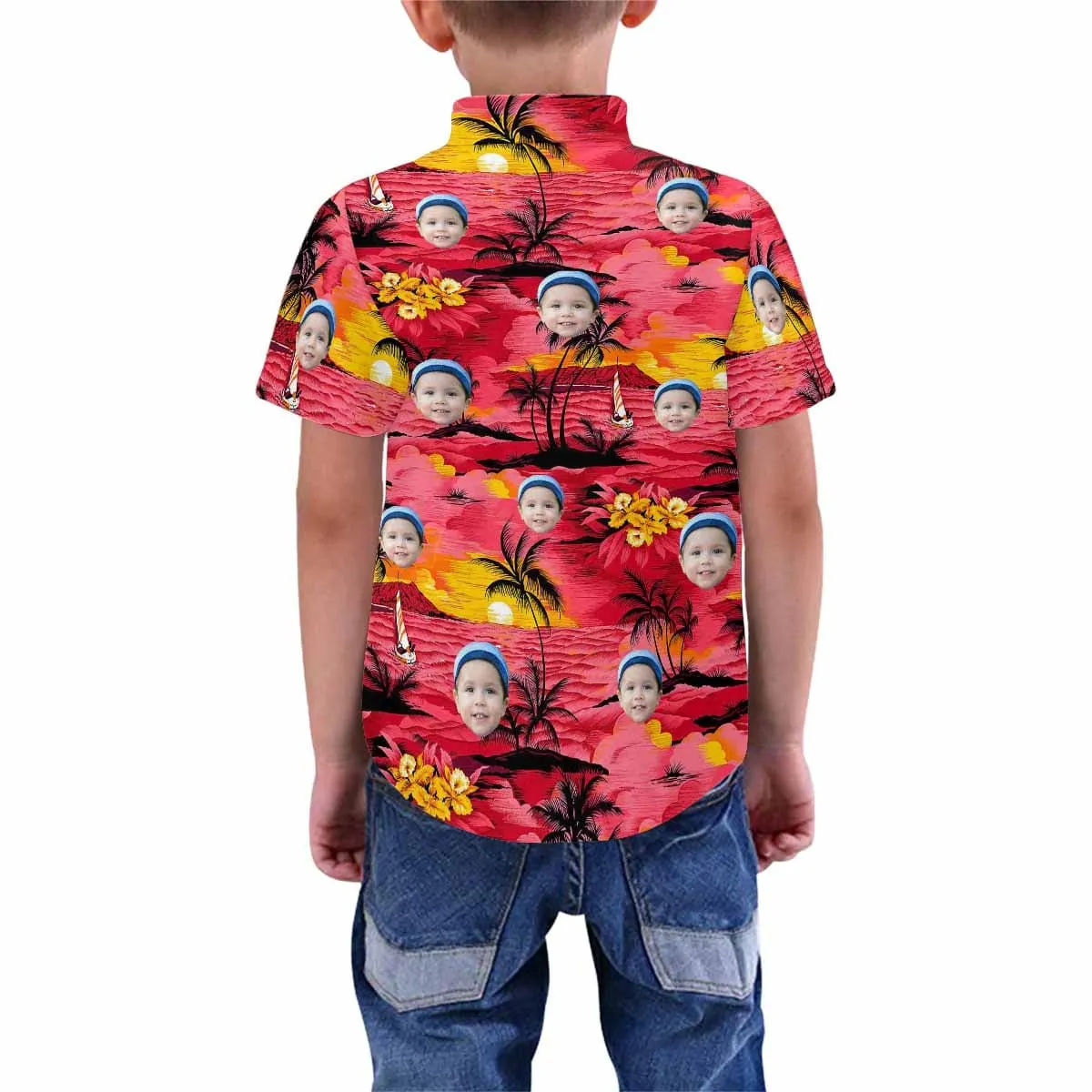 Custom Face Sunset Ocean Teenage Hawaiian Shirt