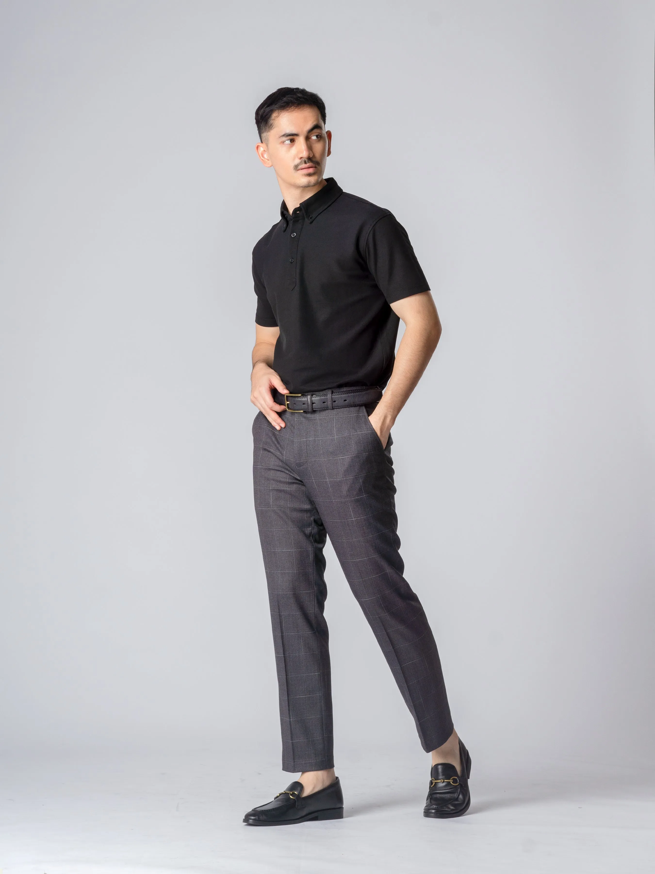 Dante Polo Button Down Short Sleeve - Black