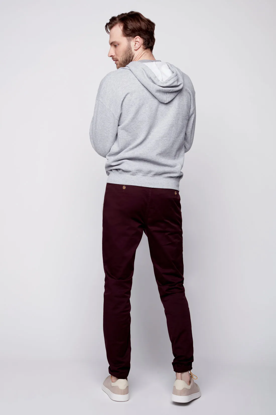 ELTON -  Slim Fit Chinos (Convertible Joggers) - Wine