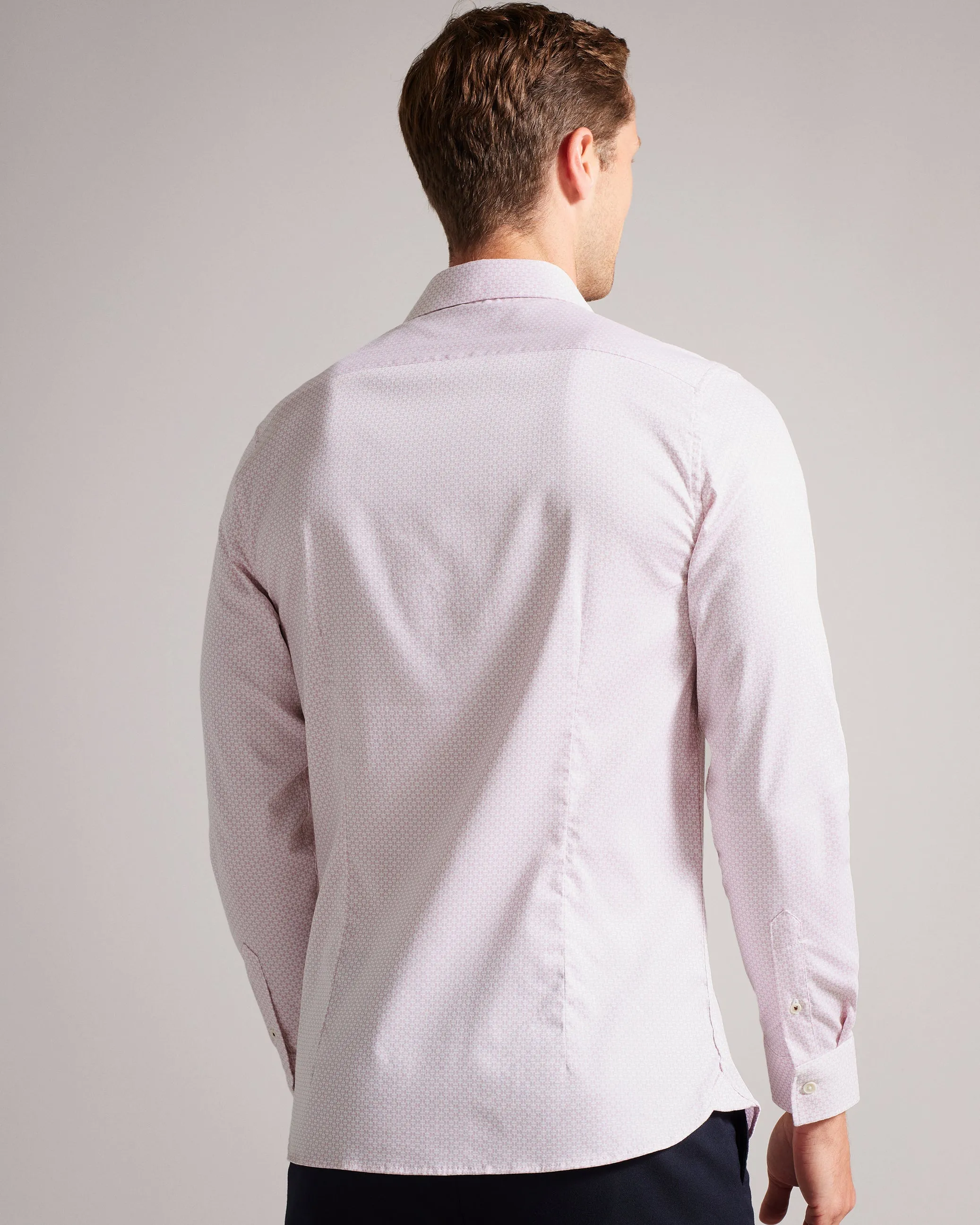 Faenza Long Sleeve Geometric Shirt Pink