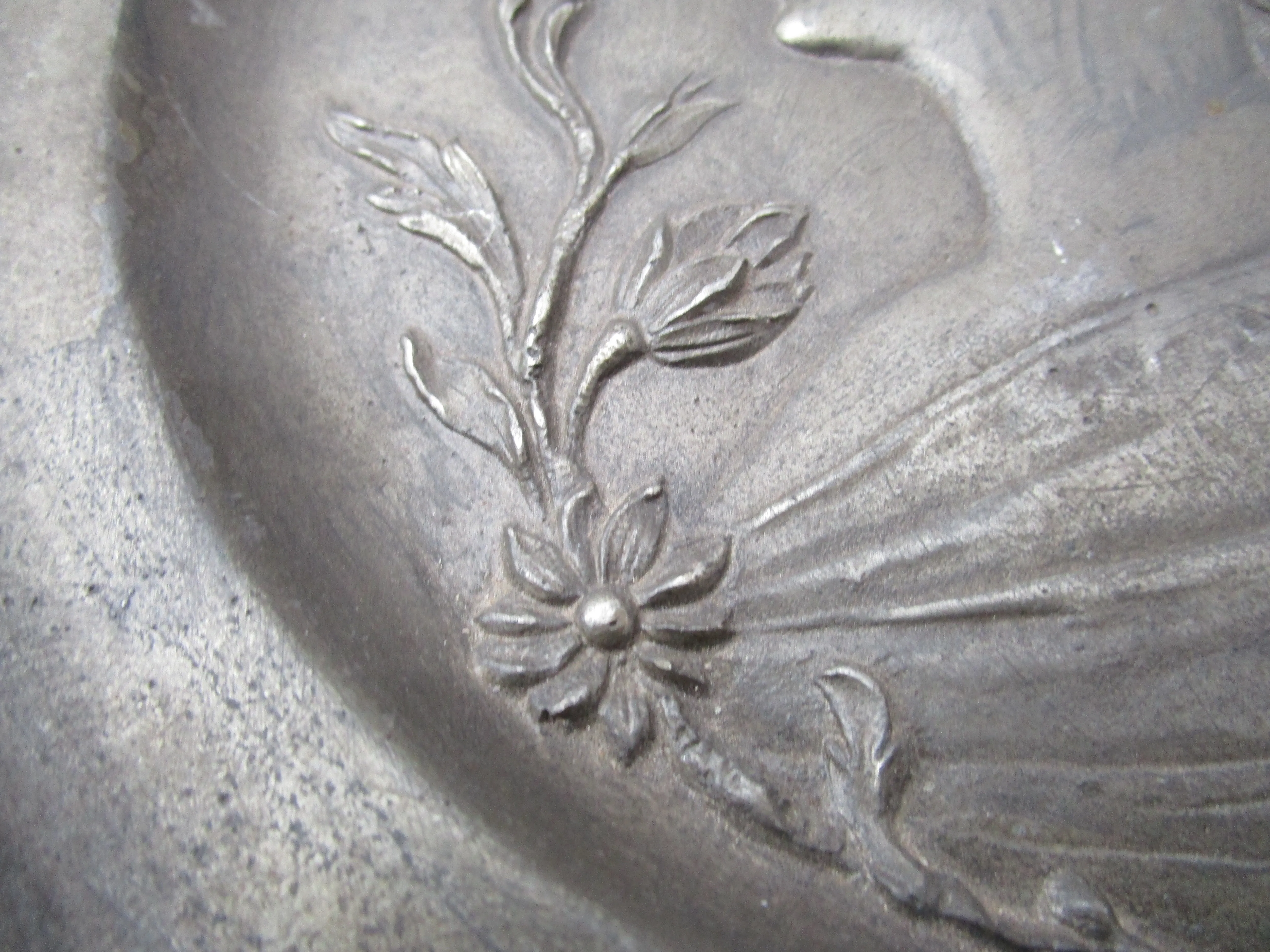 French Henri Levasseur Pewter Plate Antique Art Nouveau c1910