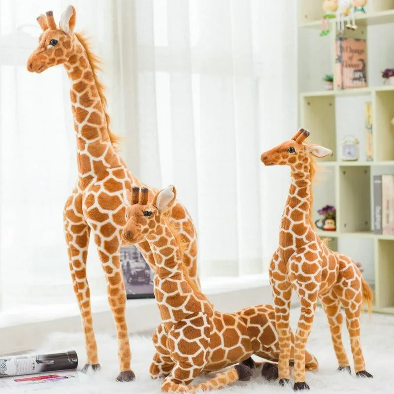 Giant simulation giraffe plush toy doll indoor bar lobby room decoration ornaments realistic animal photography model toy Gift