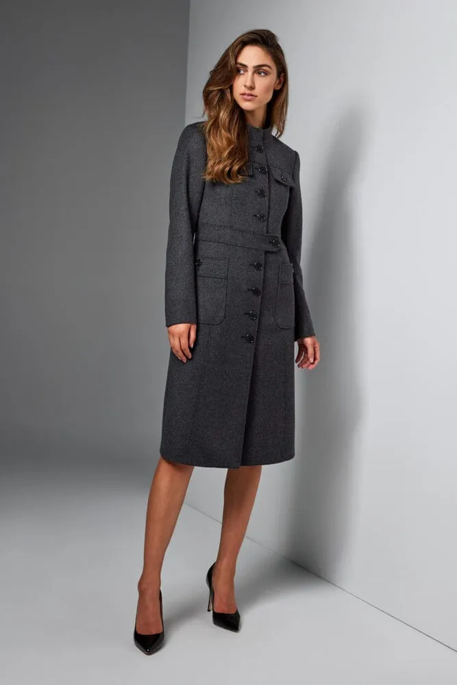 Gisele Coat - Dark Grey Wool Cashmere