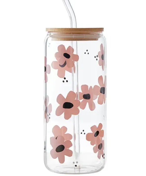 Glass Tumbler - Floral