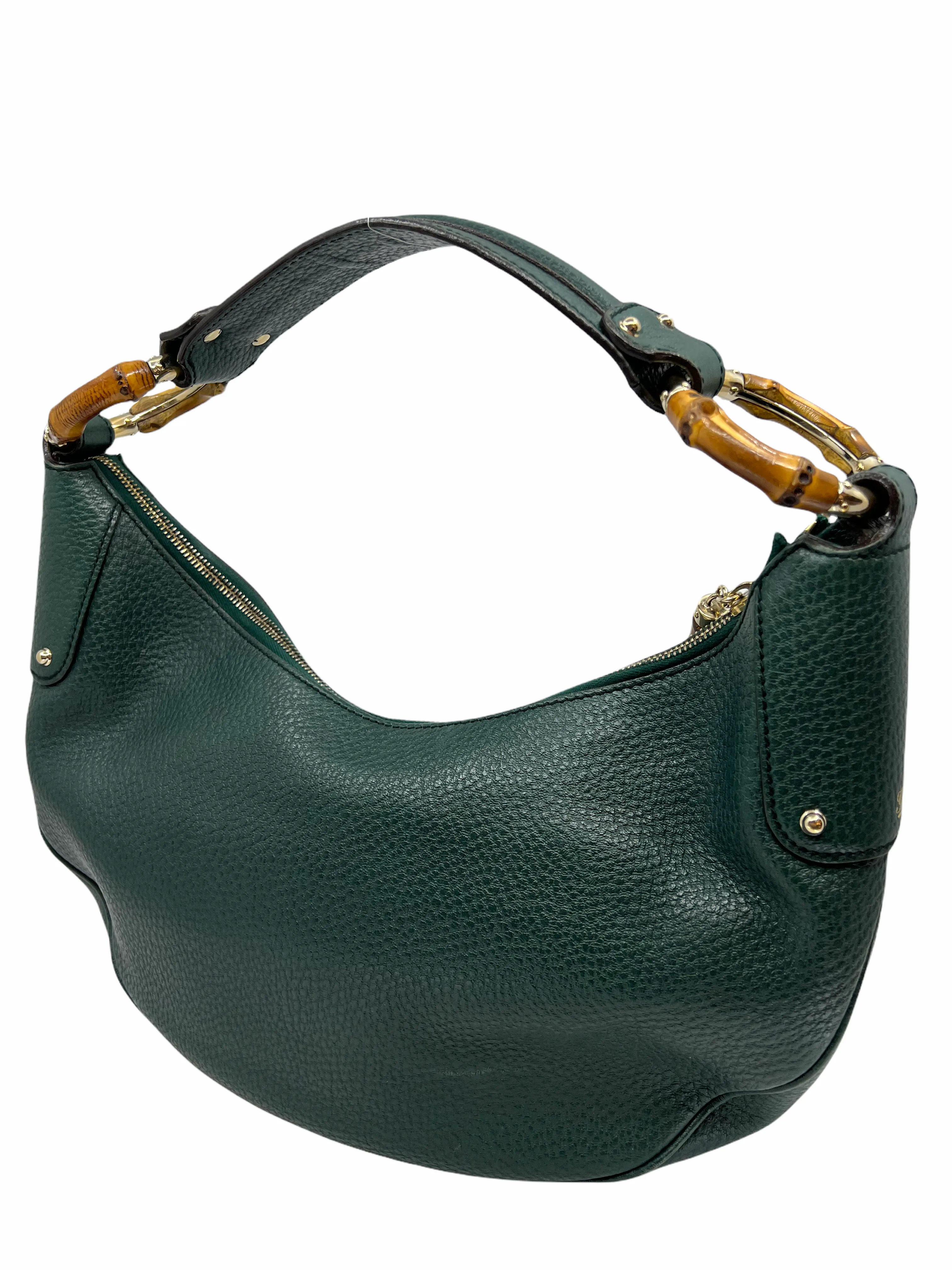 Gucci Pebbled Calfskin Bamboo Ring Hobo