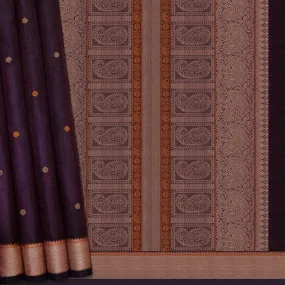 Handwoven Brown Silk Cotton Saree - 2175T010874DSC