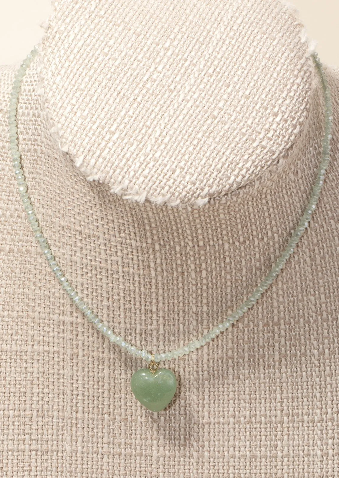 Heart Charm Beaded Necklace