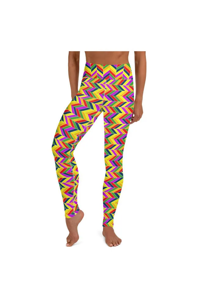 Herringbone Rainbow Yoga Leggings